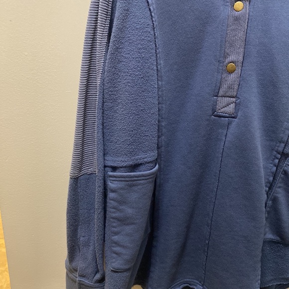 Blue Button up Hoodie - Picture 3 of 4